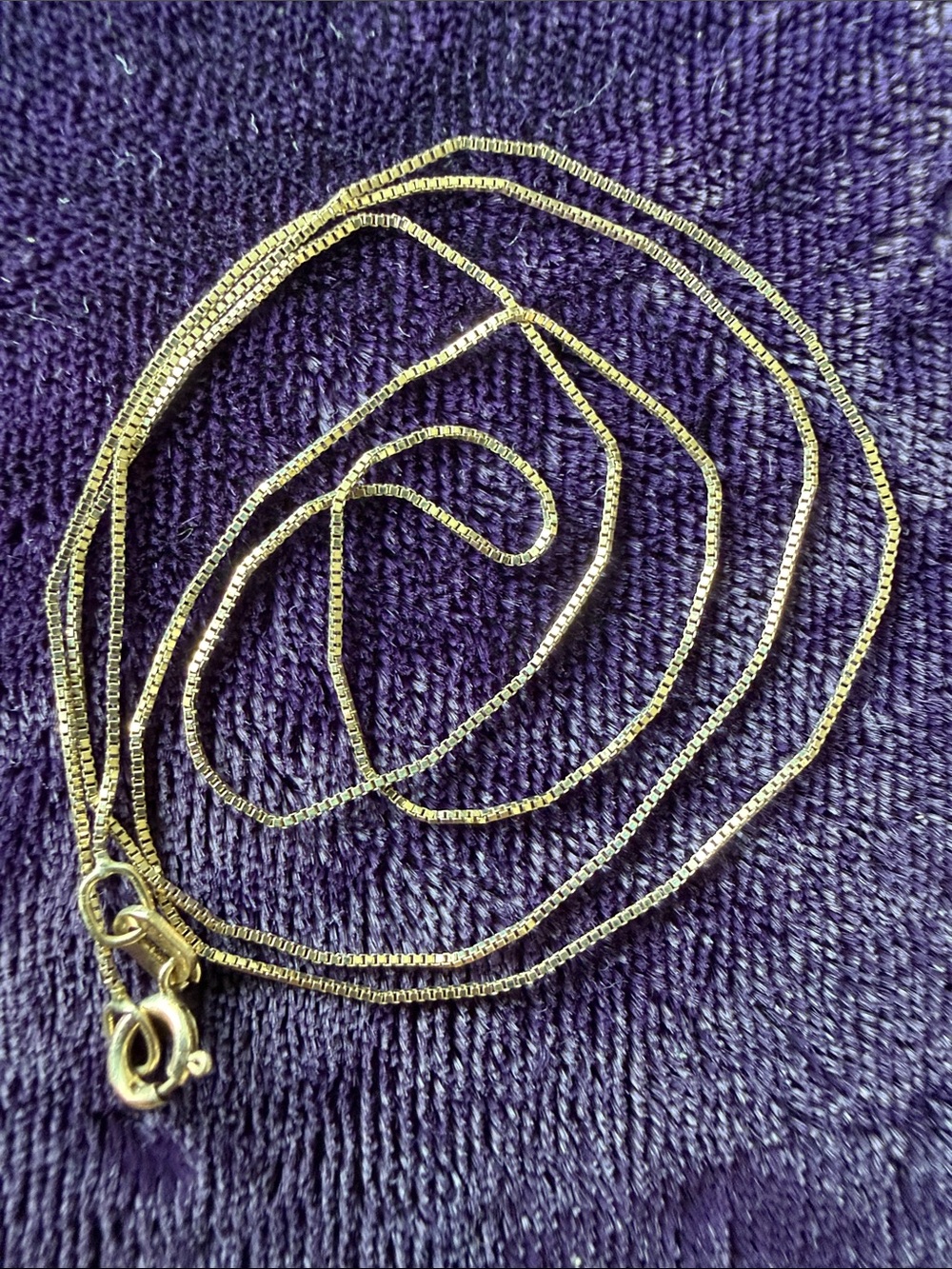 10k Solid Gold Classic Box Chain Necklace - Women's Jewelry 18 inches